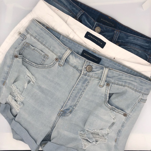 Aeropostale Pants - Aeropostale Denim Midi Zip Up Short Shorts Bundle